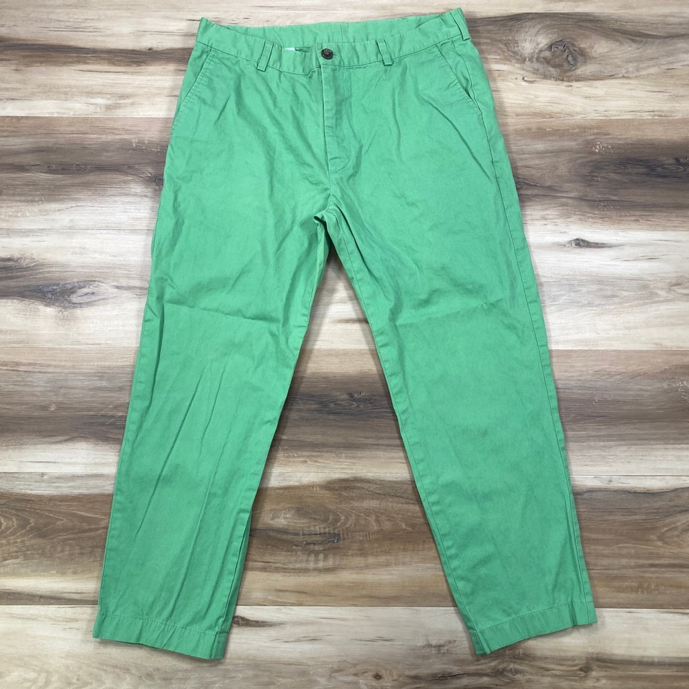 Brooks Brothers Chinos Mens 36x26 Preppy Cotton Straight Green Heritage Casual